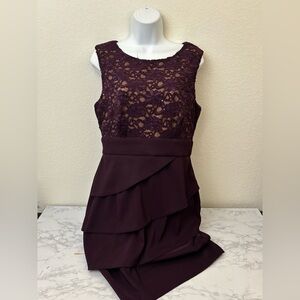 Connected Apparel Woman Purple dress 12 Zip Sleeveless Layered Layered Tier​